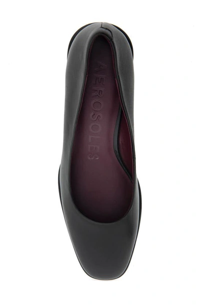 Shop Aerosoles Alae Block Heel Pump In Black Leather