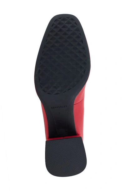 Aerosoles Alae Block Heel Pump In Racing Red Leather