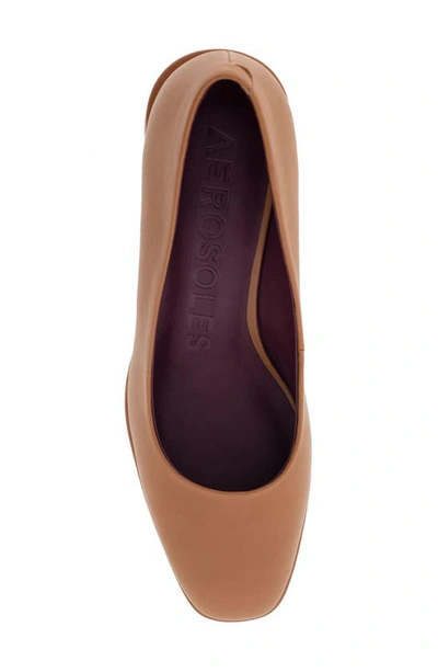 Shop Aerosoles Alae Block Heel Pump In Tan Leather