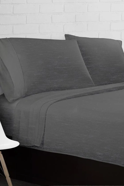 Ella Jayne Home Blue Heather Jersey Knit 3-piece Twin Sheet Set In Grey