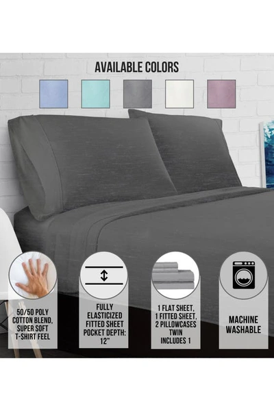 Ella Jayne Home Blue Heather Jersey Knit 3-piece Twin Sheet Set In Grey