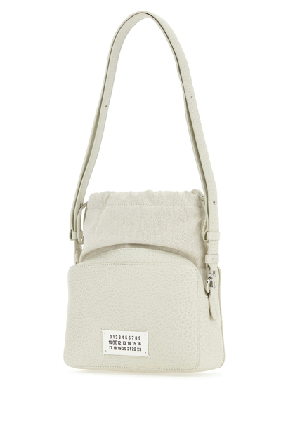Maison Margiela Chalk Leather And Fabric 5ac Bucket Bag