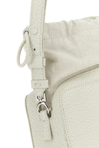 Maison Margiela Chalk Leather And Fabric 5ac Bucket Bag