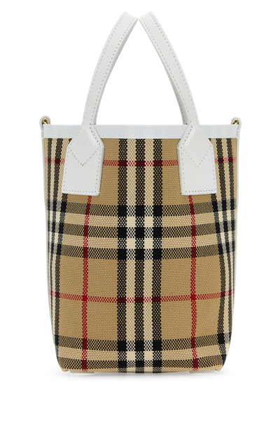 Burberry Embroidered Canvas Mini London Handbag