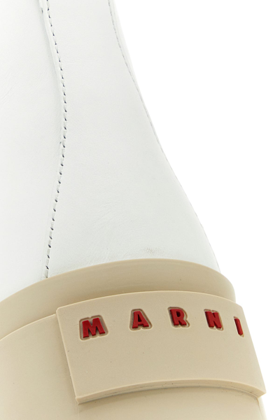 Marni White Nappa Leather Pablo Ankle Boots