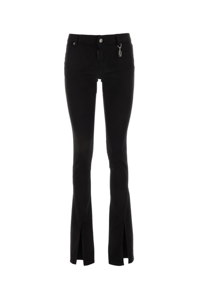 Dsquared2 Stretch Denim Jeans Trumpet With Ankle Slit 19cm