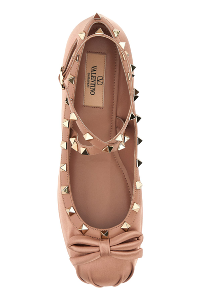 Valentino Rockstud Ankle-strap Ballerina Flats
