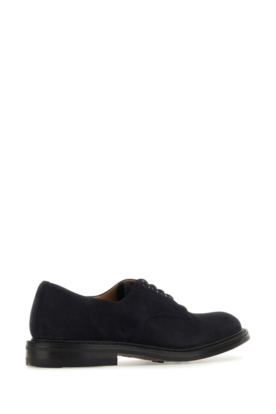 Tricker's Midnight Blue Suede Daniel Lace-up Shoes In Blue