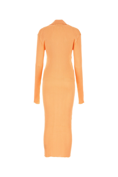 Jil Sander Abito Chemisier In Viscosa Arancione Pastello Donna