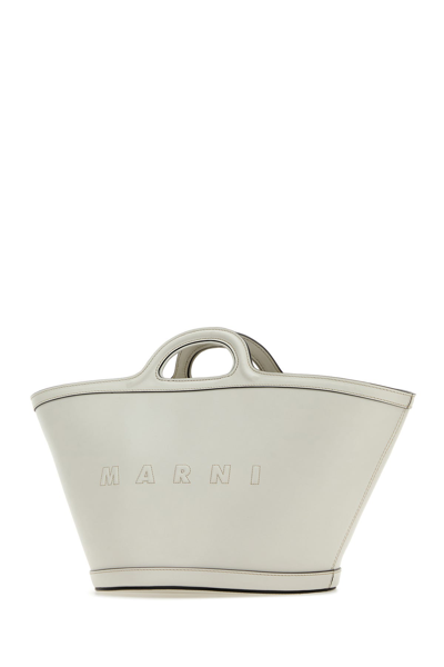 Marni White Leather Small Tropicalia Handbag