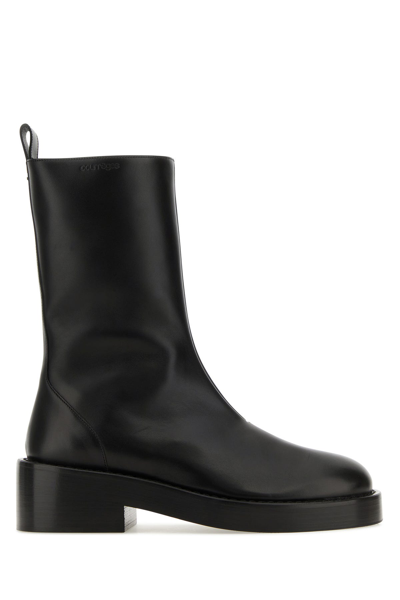 Courrèges Courreges Black Leather Ankle Boots