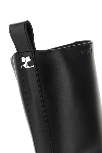 Courrèges Courreges Black Leather Ankle Boots