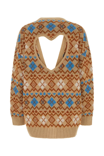 Dsquared2 Multicolor Embroidered Wool Blend Cardigan