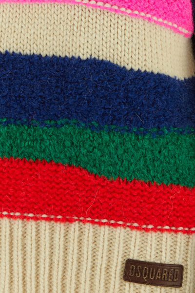 Dsquared2 Multicoloured Striped Crew-neck Sweater