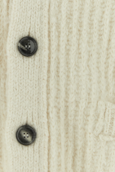 Ami Alexandre Mattiussi Ami Paris Ivory Alpaca Blend Cardigan