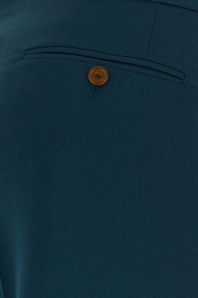 Vivienne Westwood Pantalone Sang In Lana Petrolio Uomo In Blue