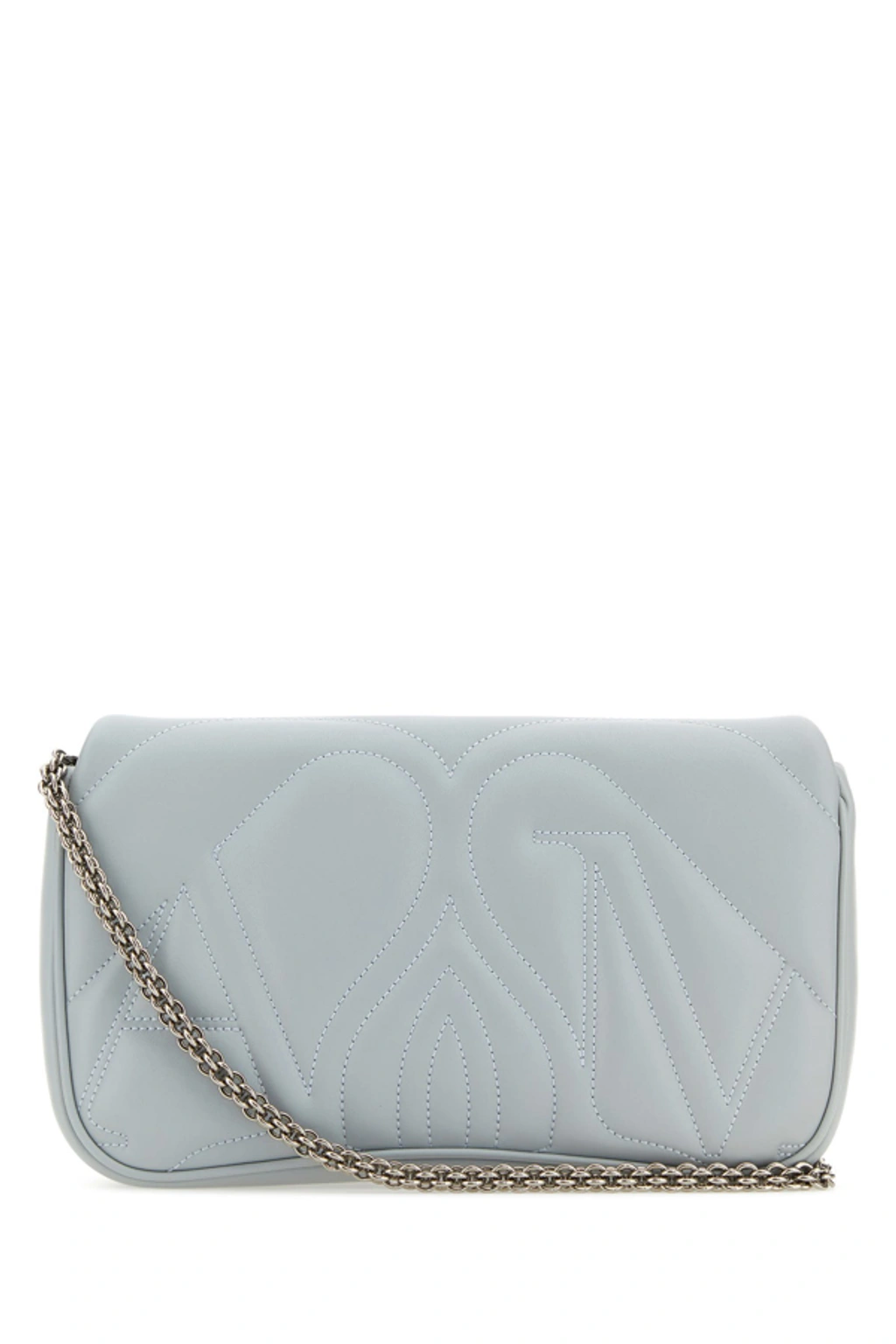 ショルダーバッグ・ポシェット ALEXANDER MCQUEEN POWDER BLUE SMALL SEAL SHOULDER BAG Alexander McQueen Powder Blue Leather Small Seal Shoulder