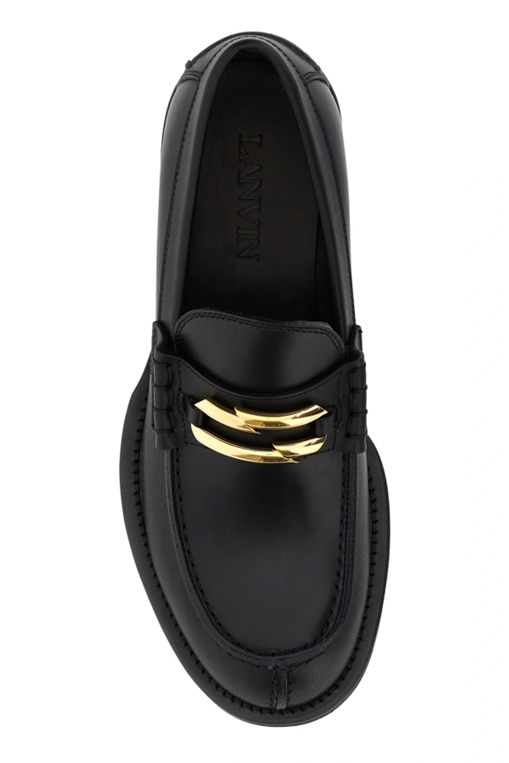 Lanvin Black Leather Medley Loafers | ModeSens