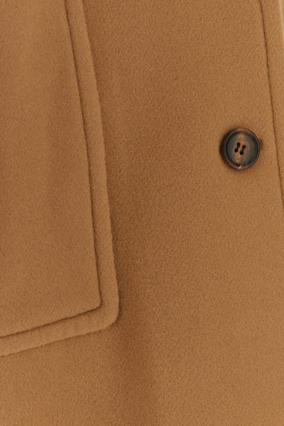 Bally Cappotto In Misto Lana Caramello Donna