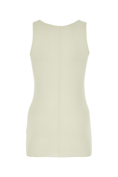 Ami Alexandre Mattiussi Ami Paris Ivory Viscose Blend Tank Top