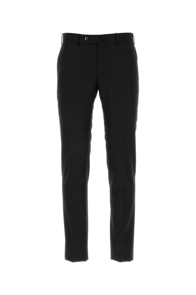 Pt Torino Tailored Stretch-wool Trousers In Black