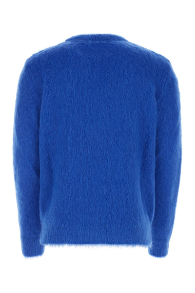 Balmain Maglione In Misto Lana Blu Elettrico   Uomo