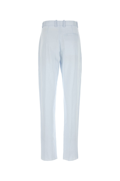 Bottega Veneta Pantalone In Twill Azzurro Pastello Donna