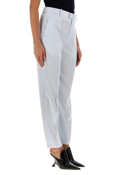 Bottega Veneta Pantalone In Twill Azzurro Pastello Donna