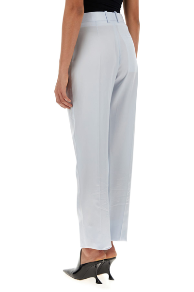 Bottega Veneta Pantalone In Twill Azzurro Pastello Donna