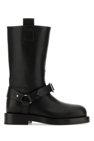 Burberry Strap Detail Leather Boots