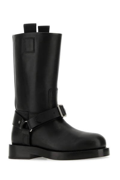 Burberry Strap Detail Leather Boots