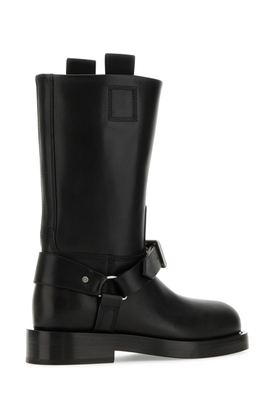 Burberry Strap Detail Leather Boots