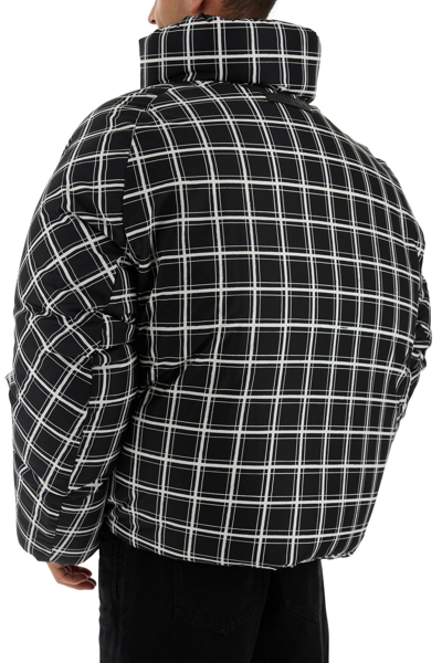 Marni Cropped Puffer Jacket With High Collar And Grid Check Pattern