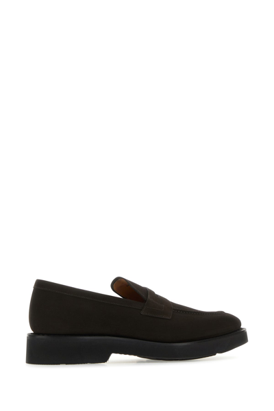 Church's Suede Calfskin Moccasin Loafers With Lightweight Eva Sole In Dark Brown