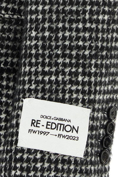 Dolce & Gabbana Double-breasted Wool Houndstooth Coat