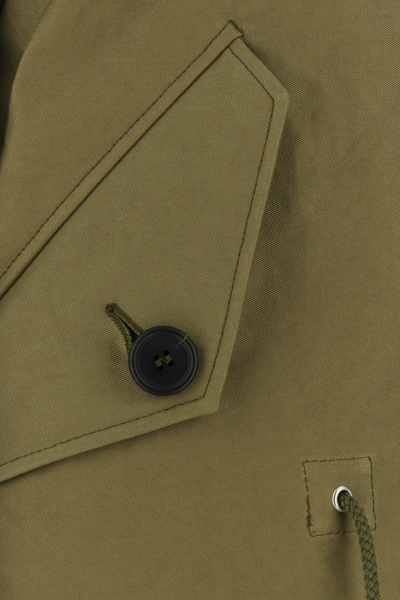 Prada Army Green Satin Cotton Parka Coat