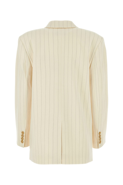 Zimmermann Luminosity Oversized Double-breasted Pinstriped Wool And Cotton-blend Blazer