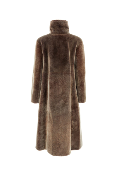 Giorgio Armani Flared Hemline Funnel Neck Long Length Coat