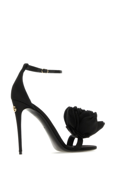Dolce & Gabbana Keira 105 Satin Bow Sandals In Patent Leather