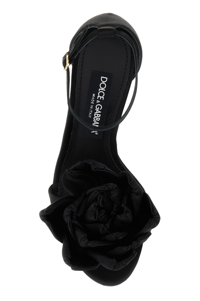 Dolce & Gabbana Keira 105 Satin Bow Sandals In Patent Leather