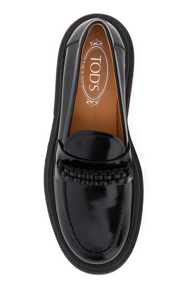 Tod's Black Slip On Loafers