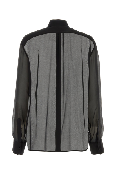 Dolce & Gabbana Satin-lapel Sheer Silk Chiffon Long Coat