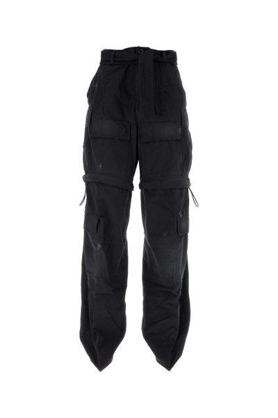 Balenciaga Stonewashed Cotton Cargo Pantaboots With Detachable Belt