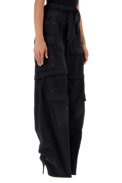 Balenciaga Stonewashed Cotton Cargo Pantaboots With Detachable Belt
