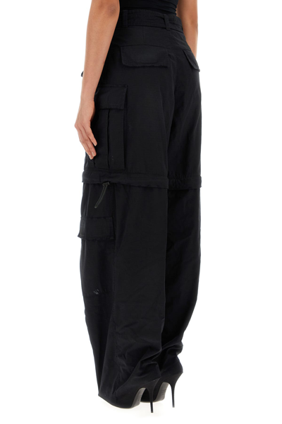 Balenciaga Stonewashed Cotton Cargo Pantaboots With Detachable Belt
