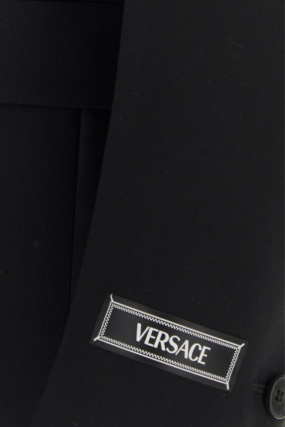 Versace Structured Wool Blazer With Back Slit