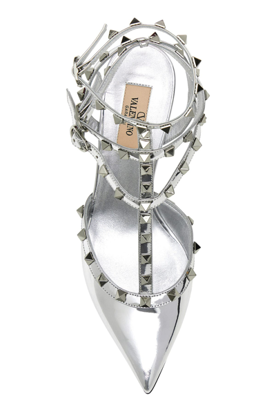 Valentino Silver Leather Rockstud Pumps