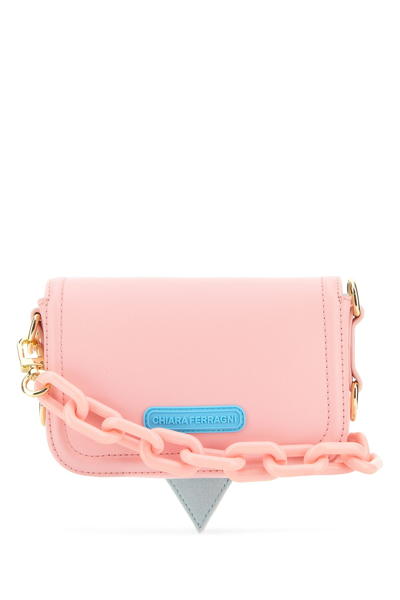 Chiara Ferragni Pink Synthetic Leather Small Eyelike Crossbody Bag