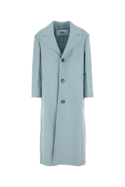 Ami Alexandre Mattiussi Ami Paris Aquamarine Single-breasted Coat
