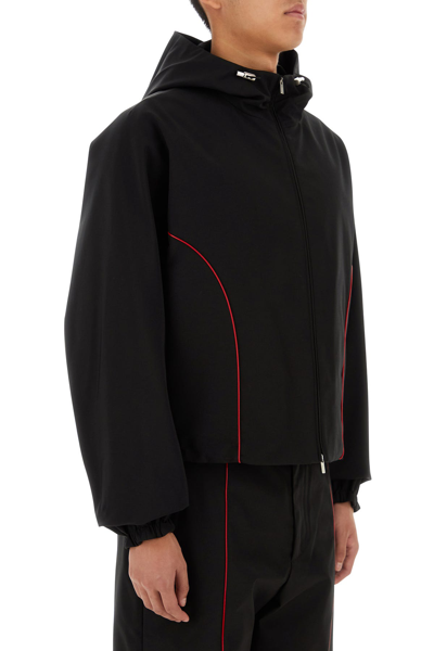 Ferragamo Contrast-piping Drawstring Lightweight Jacket